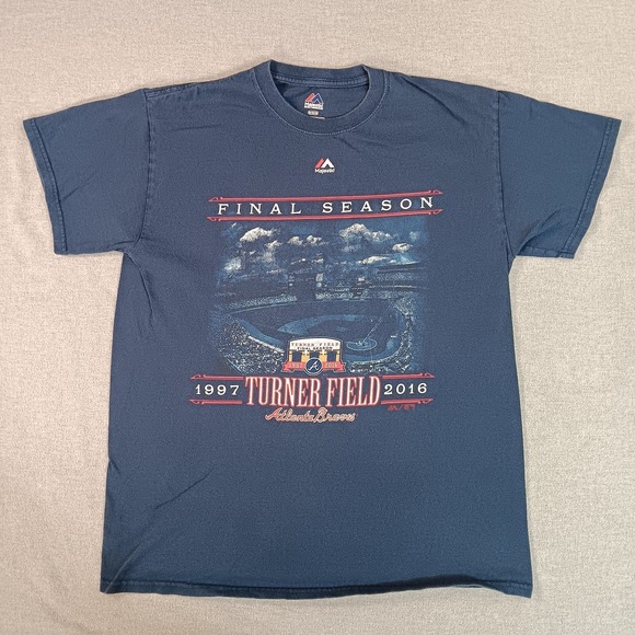 Majestic Other - Atlanta Braves M Majestic T-shirt Turner Field Final Season Commemorative MLB